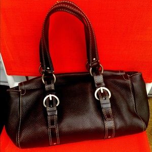 Coach Chelsea Satchel Handbag Black Pebble Leather